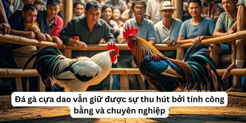 Đá gà cựa dao vẫn giữ được sự thu hút bởi tính công bằng và chuyên nghiệp
